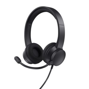 Trust auriculares USB supraaurales para PC microfono con cancelación de ruido y diadema ajustable negro - 25089